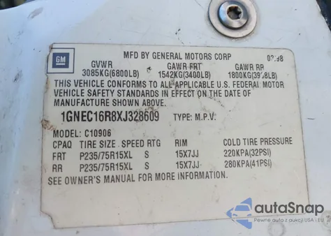 1999 Chevrolet Suburban 1500 Lt from USA, damaged, VIN 1GNEC16R8XJ328609